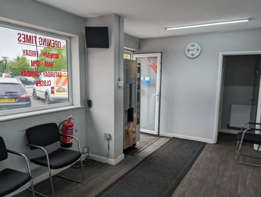 The customer service reception area at Coventry Service Centre