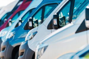 Fleet vehicle servicing and mot centre photo of vans at coventry service centre